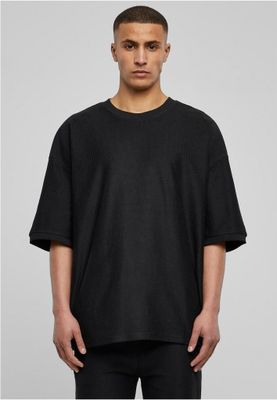 Ribbstickad t-shirt i kraftig frotté herr