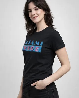 Miami Vice Distressed Logo Girly T-Shirt