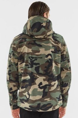 Camo softshell jacket with fleece lining