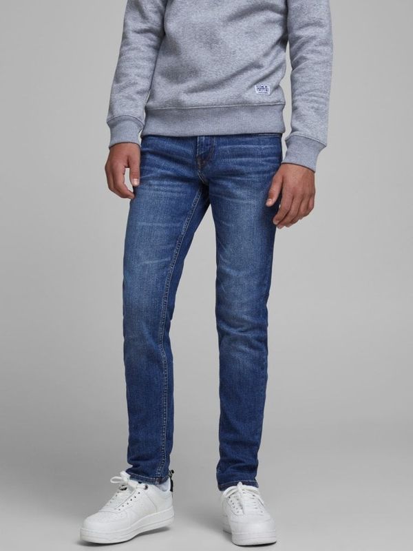 Blå børnejeans med let slid