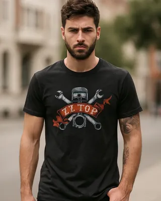 ZZ Top Piston Flag T-shirt i svart