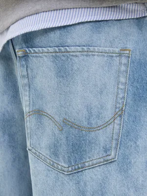 Blå denimshorts herr – klassiska femficksjeans i ekologisk bomull