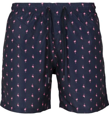 Swim shorts with pink flamingos mens