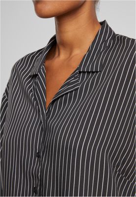 Skjorta för dam med vita ränder– black/white