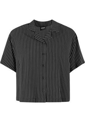 Skjorta för dam med vita ränder– black/white