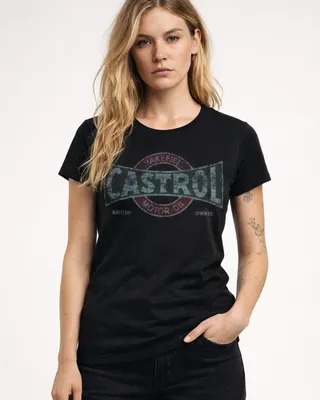 Castrol Vintage T-shirt dam i svart