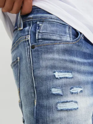 Slim fit jeans med slitningar och revor - GLENN