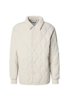 Kvadratiskt mönster Quilted Overshirt Jacka för herr – molnfärg