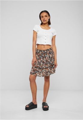 Mini skirt in 2 layers with floral print