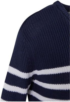 Tröja för dam med vita ränder oversize– navy/white