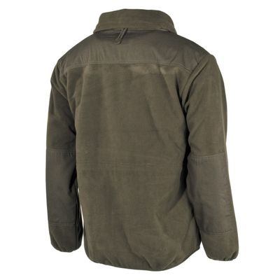 Waterproof green fleece jacket with inner pocket