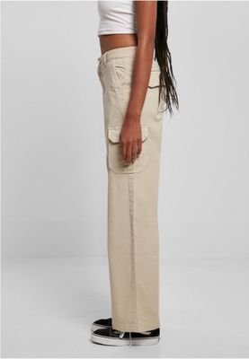Ladies High Waist Straight Cargo Pants