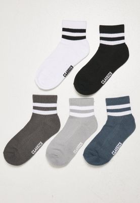 Sporty Half Cuff Logo Socks 5-Pack