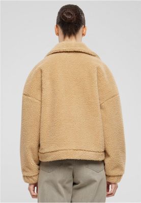 Fluffy jacket women's trendy button closure