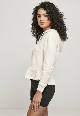 Hoody with ruffles in organic cotton