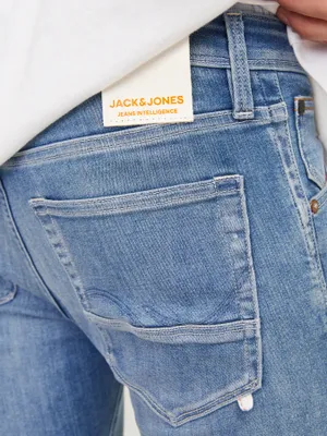 Stentvättade blå jeans slim fit - GLENN