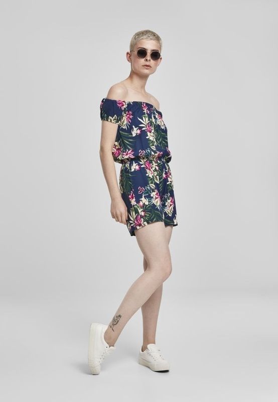 Kort jumpsuit med mønster damer