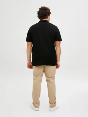 Svart plus size pikétröja herr – Jack & Jones