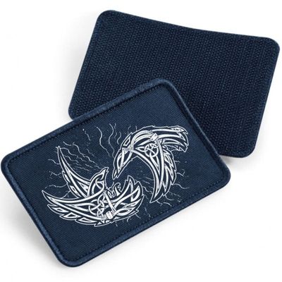 Ravens of odin - fabric patch with Velcro