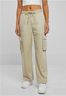 Viscose Cargo Pants with Straight Legs Women