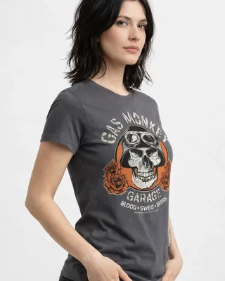 Gas Monkey Garage Skull Girly Tee