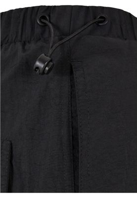 Wide nylon cargo pants for women