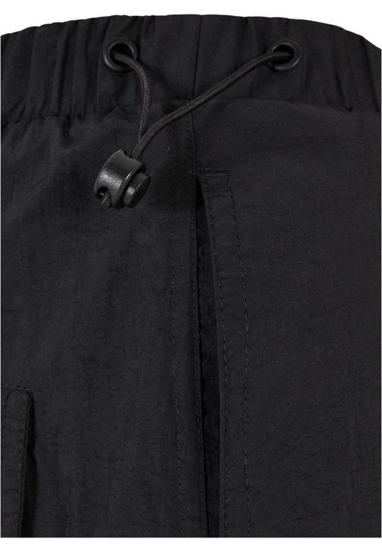 Wide nylon cargo pants for women