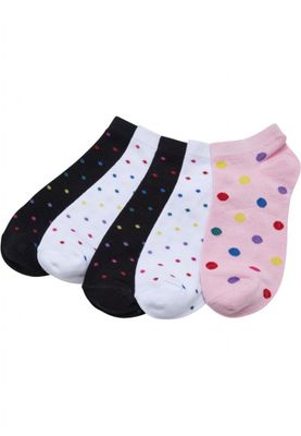 No Show Socks Rainbow Dots 5-Pack
