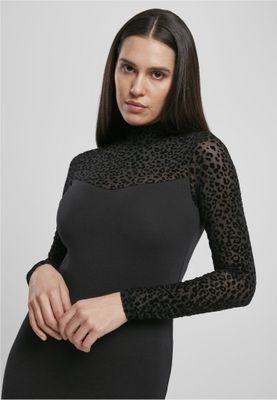 Black dress with a high neck