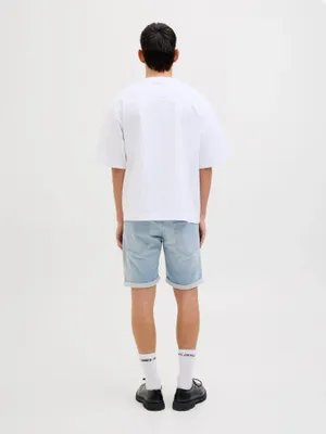Ljusblå jeansshorts herr – regular fit med stretch