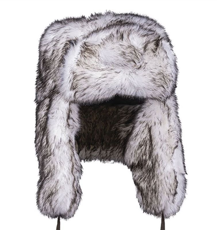 White shapka fur hat