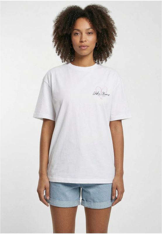 T-shirt för dam med logotyp bröst regular – vit (variant)