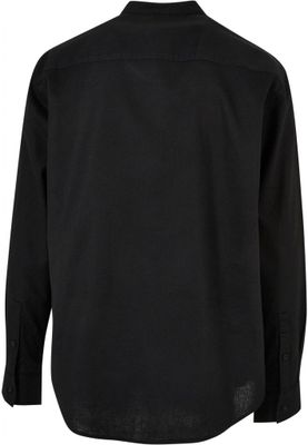 Cotton Linen Stand Up Collar Shir