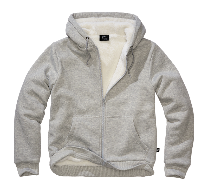 Huvtröja Teddylining för herr – grey melange