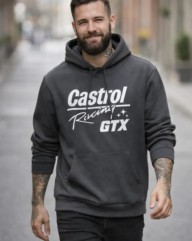 Castrol Racing GTX Huvtröja i mörkgrå