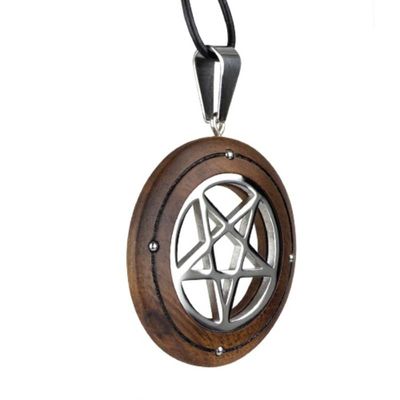Pentacle træhæng halskæde