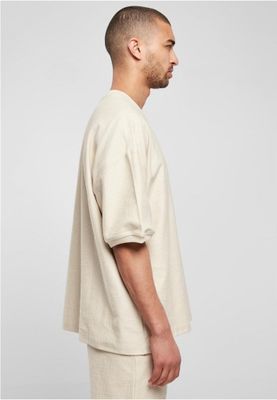 Ribbstickad t-shirt i kraftig frotté herr