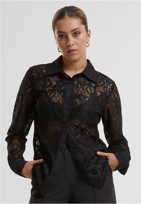 Mesh blouse with long sleeves