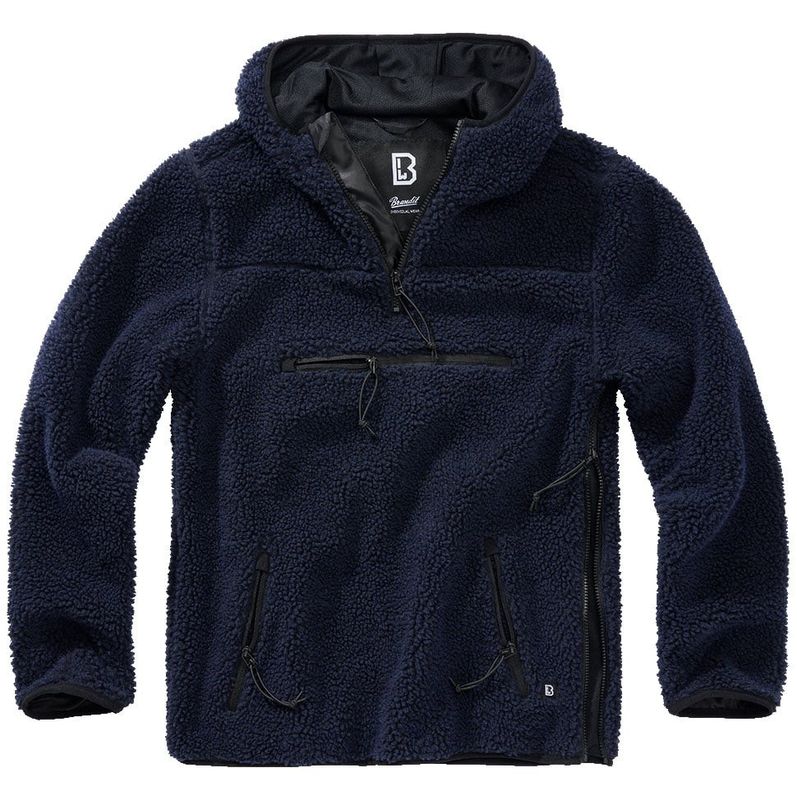 Navy teddyfleece worker pullover - men