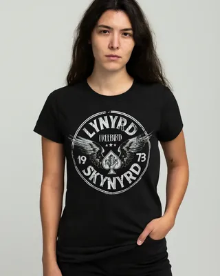 Lynyrd Skynyrd 1973 Circle Patch T-shirt dam i svart