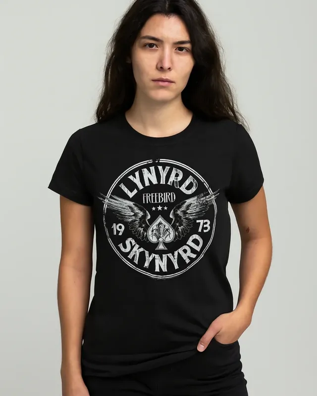 Lynyrd Skynyrd 1973 Circle Patch T-shirt dam i svart