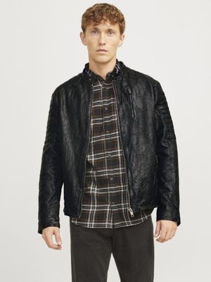 Leather jacket biker style Jack & Jones