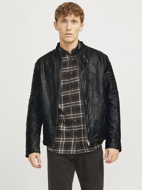 Læderjakke i biker-stil Jack & Jones