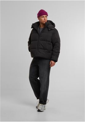 Puffer Jacket With Flap Hood Jacka för herr regular – svart