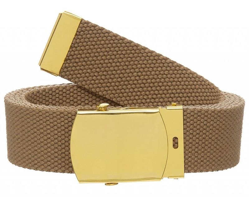 Khaki lærredsrem 130 cm