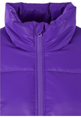 Glossy puffer jacket lady shark skin