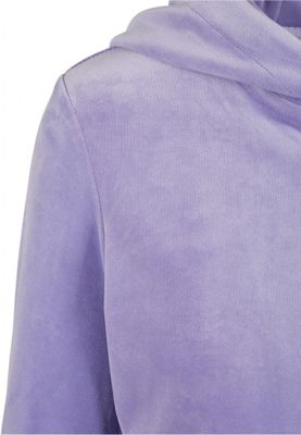 Ladies Short Velvet Zip Hoody