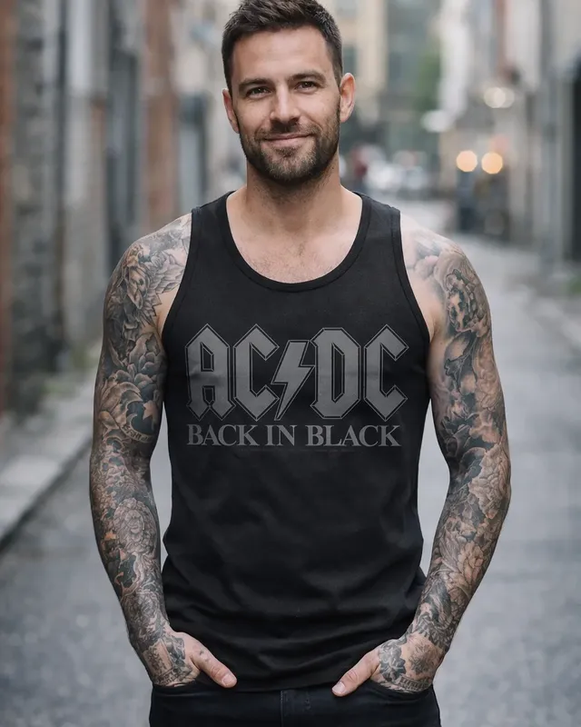 AC/DC Back in black men's tank top