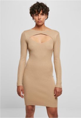 Ribbed dress with long sleeves