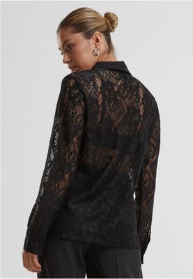 Mesh blouse with long sleeves